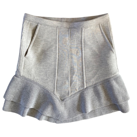 Thakoon Ruffle Scuba Casual Grey Women's Skirt with pockets - Picture 2 of 11